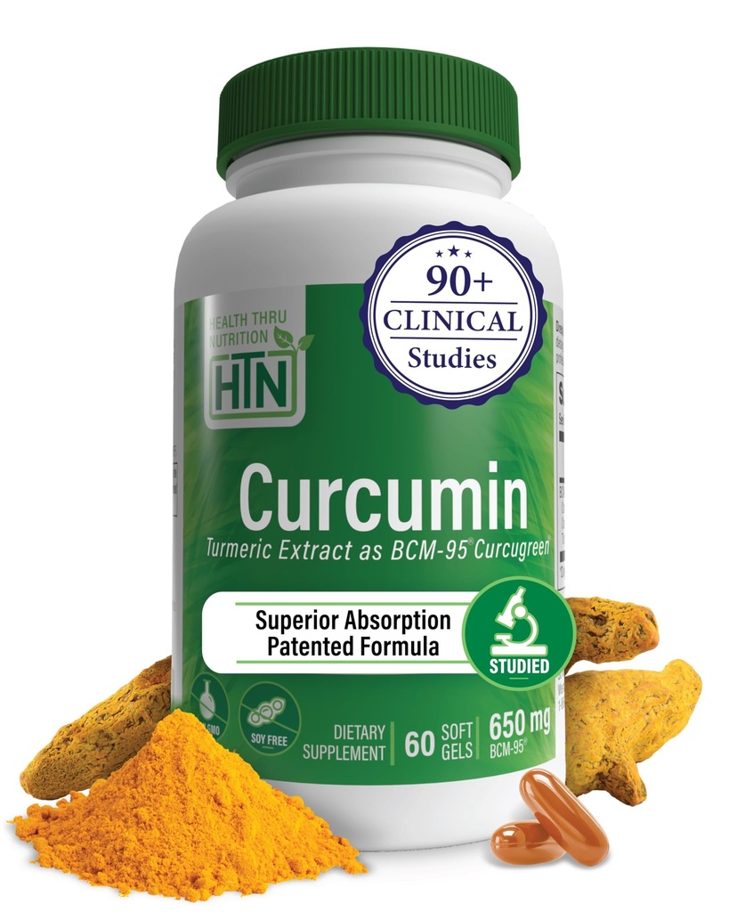 Saúde Thru Nutrition Curcumin 650mg BCM-95 Curcugreen □ Complexo de Curcumina Turmérica □ Alta Absorção □ Resposta à Inflamação Saudável