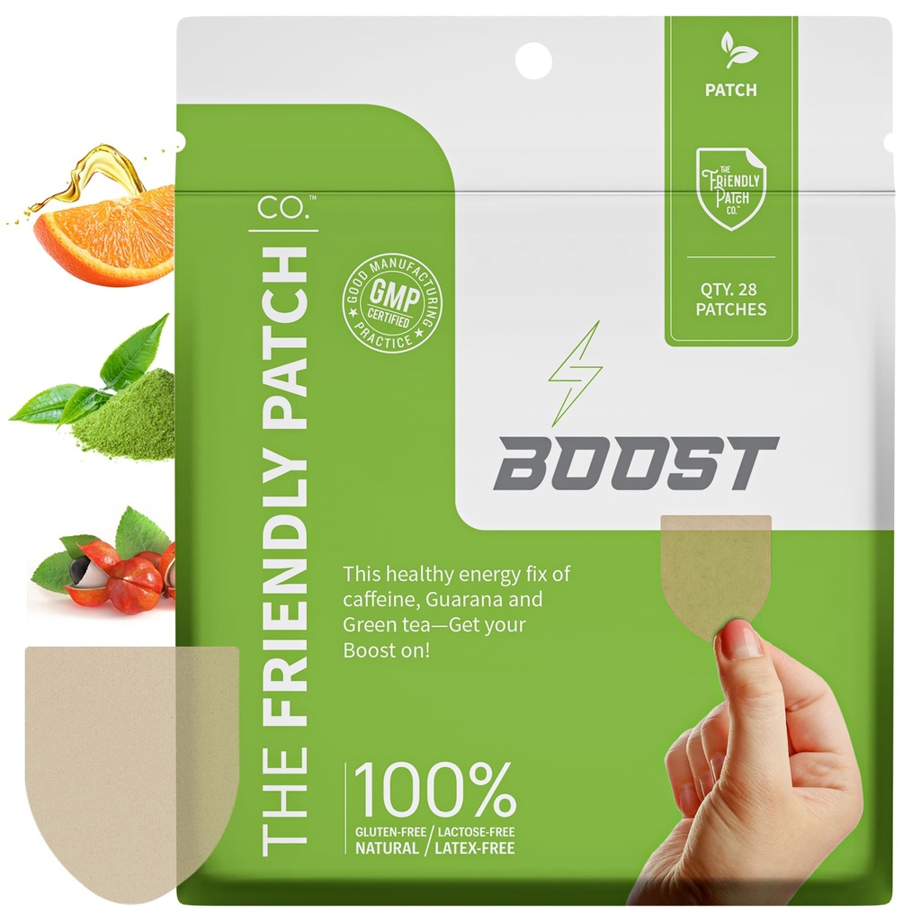 O Patch Amistoso Aumenta o Remendo de Energia - Fonte de 28 Dias - Remendos de Energia e Foco, Cafeína, Guaraná - Claridade e Energia - Desenvolvido por Plantas, Foco - Remendos de Bem-Estar