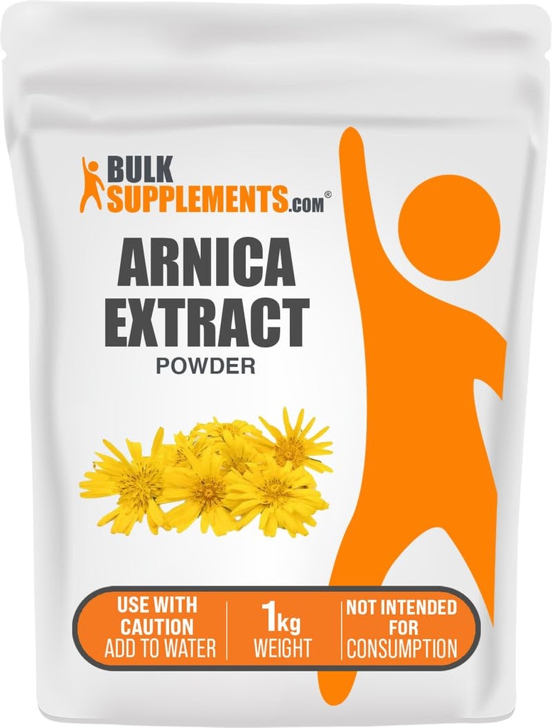 BulkSuplements.com Arnica Extract Powder - Suplemento de ervas, de flores secas de Arnica, Vary por uso, 1 kg (2,2 lbs) (Pacote de 1)