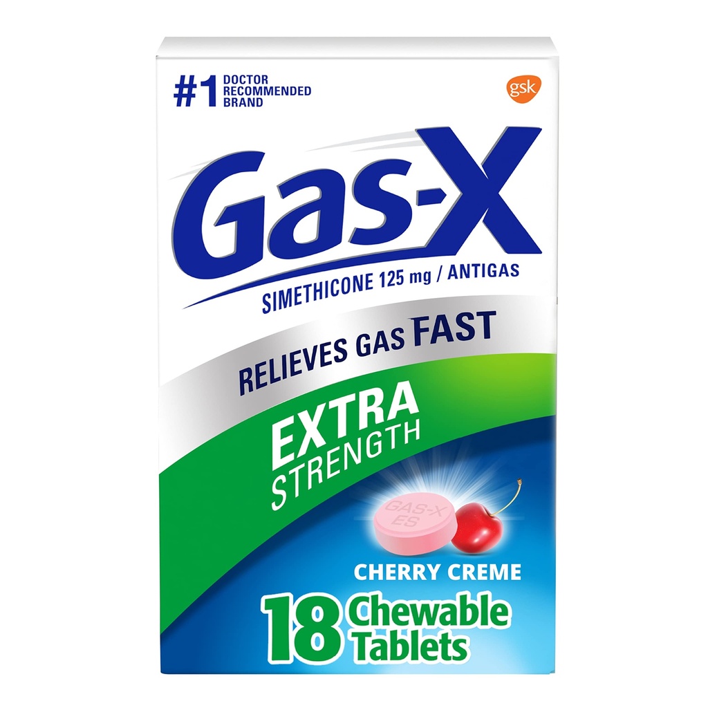 Dulcolax Overnight Relief Laxative Tablets, Bisacodyl 5 mg, 50 Count & Gas-X Extra Mastigable Gas Relief Tablets, Simethicone 125 mg, Cherry Flavor - 18 Count Bundle