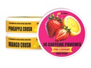 LyvWel 56mg Caffeine Energy Pouches – Limonada rosa, esmagamento de abacaxi, esmagamento de manga – Energia Limpa Fruta & Foco Boost com Guaraná – 3-Pack Sampler (48 Total Pouches)