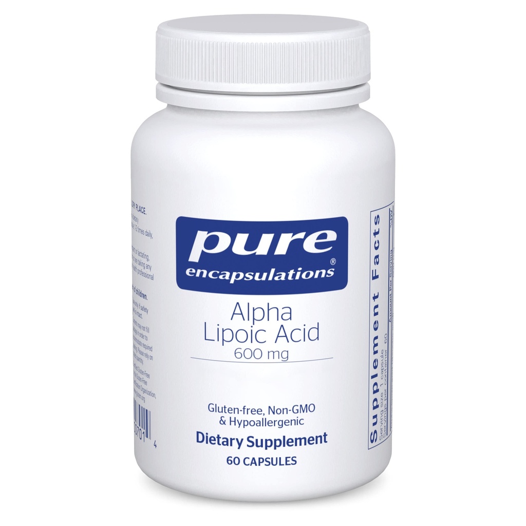 Encapsulamentos puros Ácido Alfa Lipóico 600 mg - Suplemento ALA para suporte ao fígado, Antioxidantes, Saúde Nervo, Saúde Cardiovascular & Suporte Carboidrato - Ácido Alfa Lipoico Premium - 60 Cápsulas