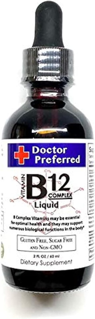 Vitamina B12 Absorção rápida B2, B3, B5, B6 e B12 gotas líquidas complexas sublinguais