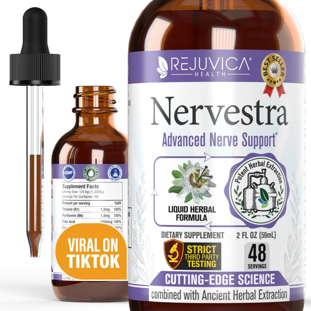 Nervestra - Nerve Saúde, com ácido alfa lipoico, para reforçar a saúde do nervo e apoiar a função do nervo saudável - Ácido alfa lipoico, Vitamina B6, White Willow Bark Turmeric Passionflower & More!
