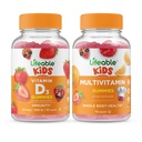 Vitamina D Crianças + Multivitamínicos Crianças, Gummies Bundle - Grande Degustação, Suplemento Vitamina, Sem Glúten, GMO Grátis, Gummy Mastigável