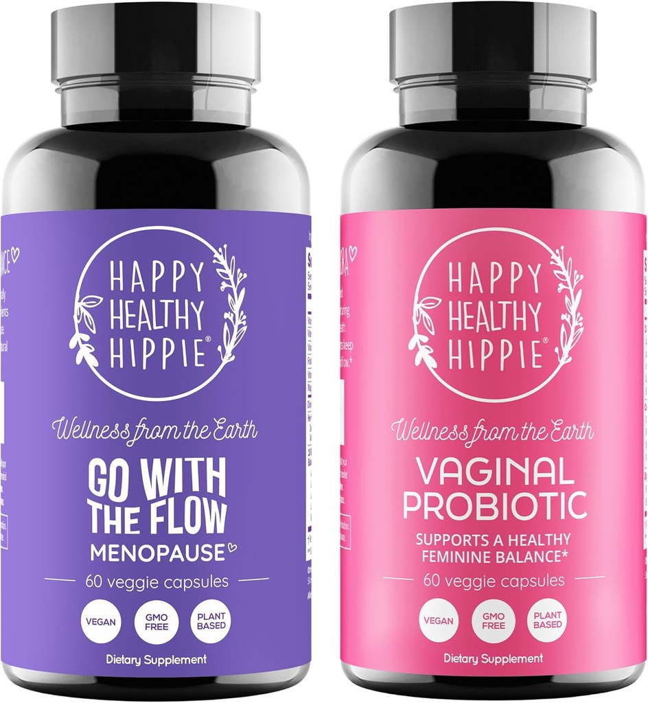 Feliz saudável Hippie Vaginal Probióticos para as mulheres & Ir com o apoio de menopausa fluxo