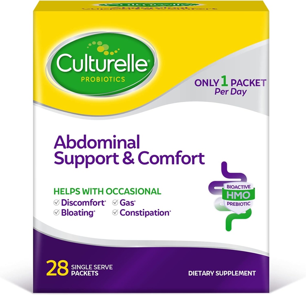 Cultelle Suporte abdominal e conforto, abordagem proativa diária para promover a saúde intestinal*, ajuda com questões abdominais ocasionais, inchaço e gás – 28 Contagem (Pacote de 1)