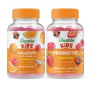 Cálcio vitalício com Vitamina D Kids + Probiótico 2 bilhões de UFC Kids, chicletes Bundle - Grande degustação, Suplemento Vitamina, Glúten Livre, GMO Livre, Gummy mastigável