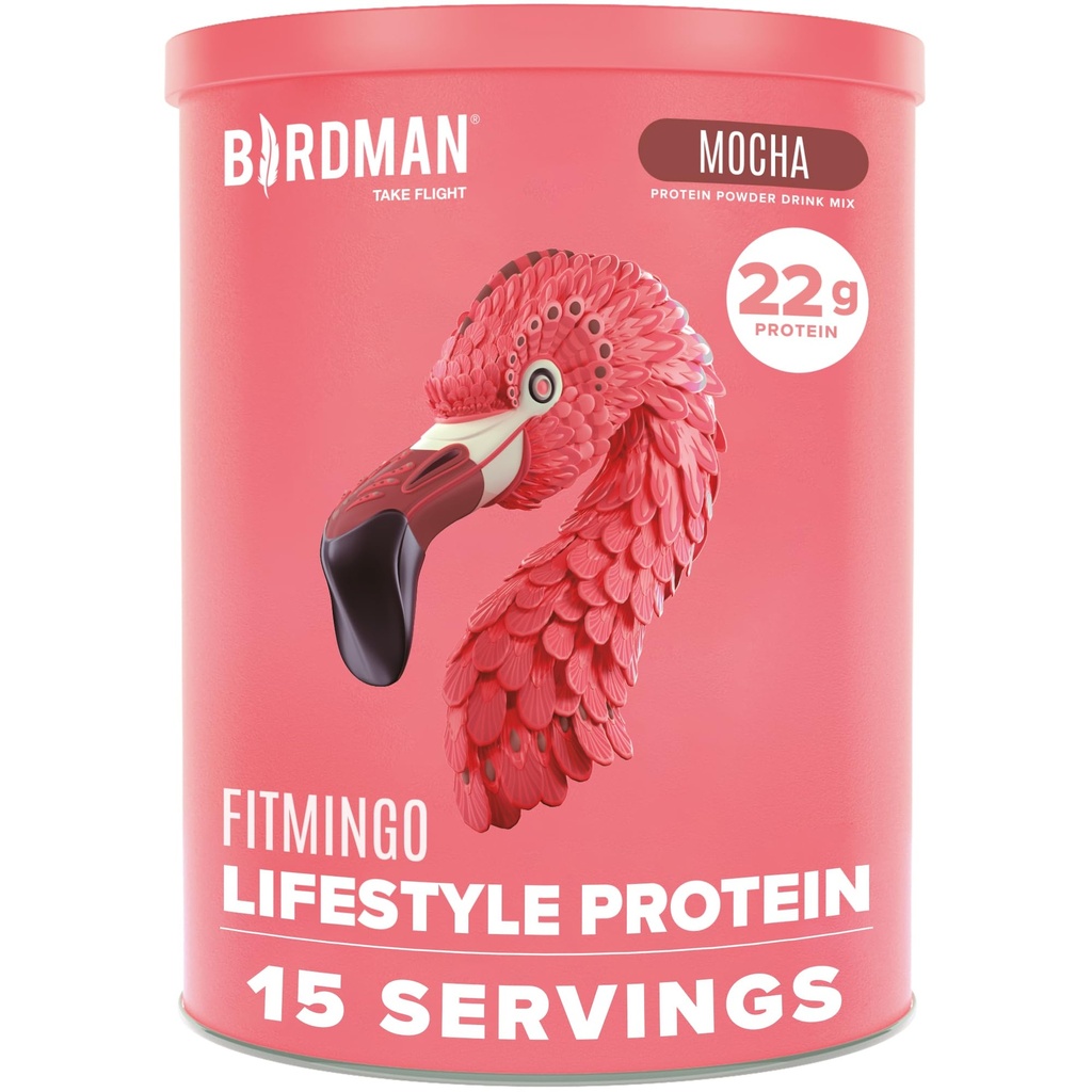 BIRDMAN Fitmingo Vegan Protein Powder com Inositol, Impulsionadores de colágeno, Ácido hialurônico e vitaminas □ Baixo carboidrato, Dairy Free, Baixa caloria