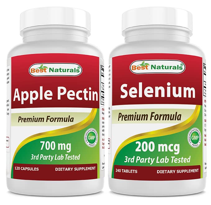 Melhores naturais Apple Pectin 700 mg & Selenium 200 mcg