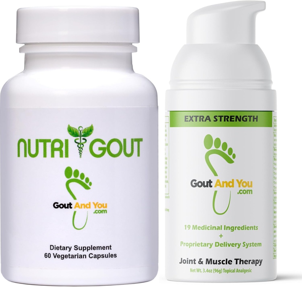 NutriGout Suplemento de Ácido Urico e Extra Strength Joint Disconfort Relief Topical Cream