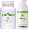 NutriGout Suplemento de Ácido Urico e Extra Strength Joint Disconfort Relief Topical Cream
