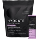 Sports Research® Hydrate Electrolytes Powder Packets - Livre de açúcar e naturalmente saboreado com vitaminas, minerais e água de coco - Suporta a hidratação - 16 Packets - Fruto de paixão