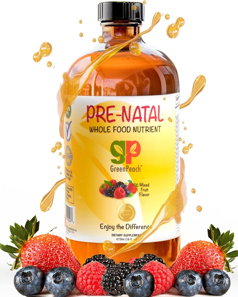 Vitaminas pré-natais líquidas orgânicas para mulheres - Ferro pré-natal & folato, Pré Natal Multivitamin para as mulheres, Mulheres pré-natais multivitamina, Vegan pré-natais Halal Kosher amigável Vitamina pré-natal, 32 Servindo