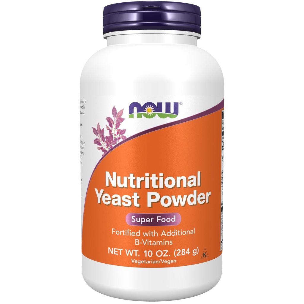 NOW Suplementos, Levedura Nutricional Pó Fortificado com B-Vitaminas adicionais, 10-Ounce