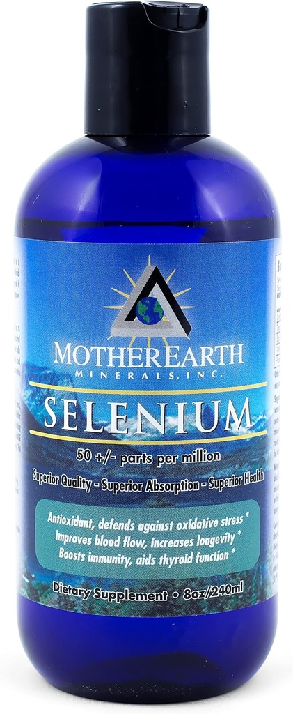 Minerais Mãe Terra - Selênio - Promove o crescimento normal do corpo, apoia a fertilidade, encoraja a elasticidade do tecido, potente antioxidante - 8 Once 96 Servings