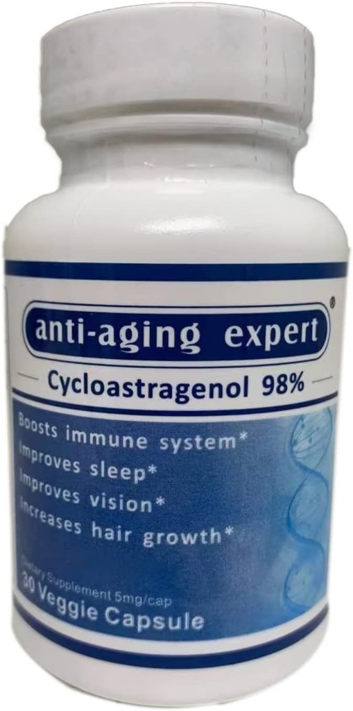 Cicloastragenol 98% Suplementos Telomere micronizados 5mg, 30 Cápsulas Vegetarianas, 1 Frasco