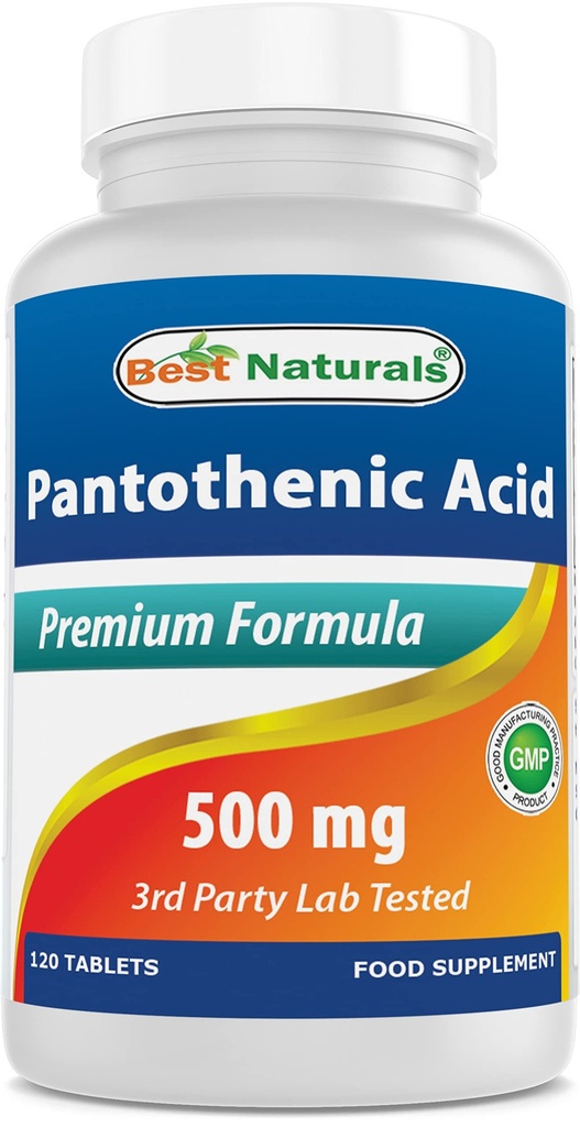 Melhor ácido pantoténico natural 500 mg 120 comprimidos