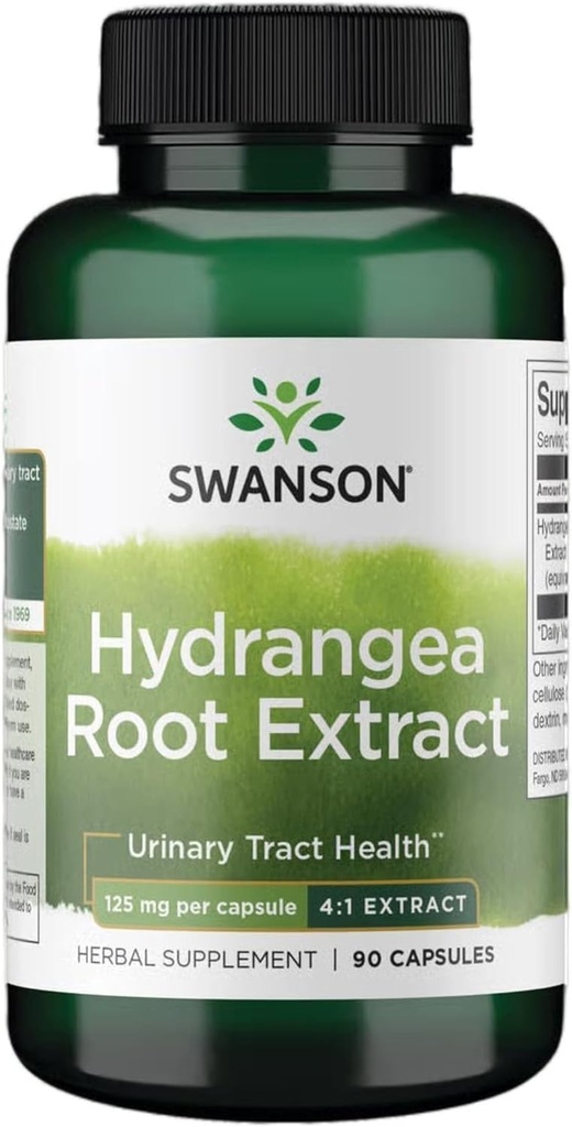 Swanson Hydrangea Root Extract - Suplemento de ervas promovendo a saúde tradicional do trato urinário - Pode apoiar a saúde da próstata para homens - (90 Cápsulas)