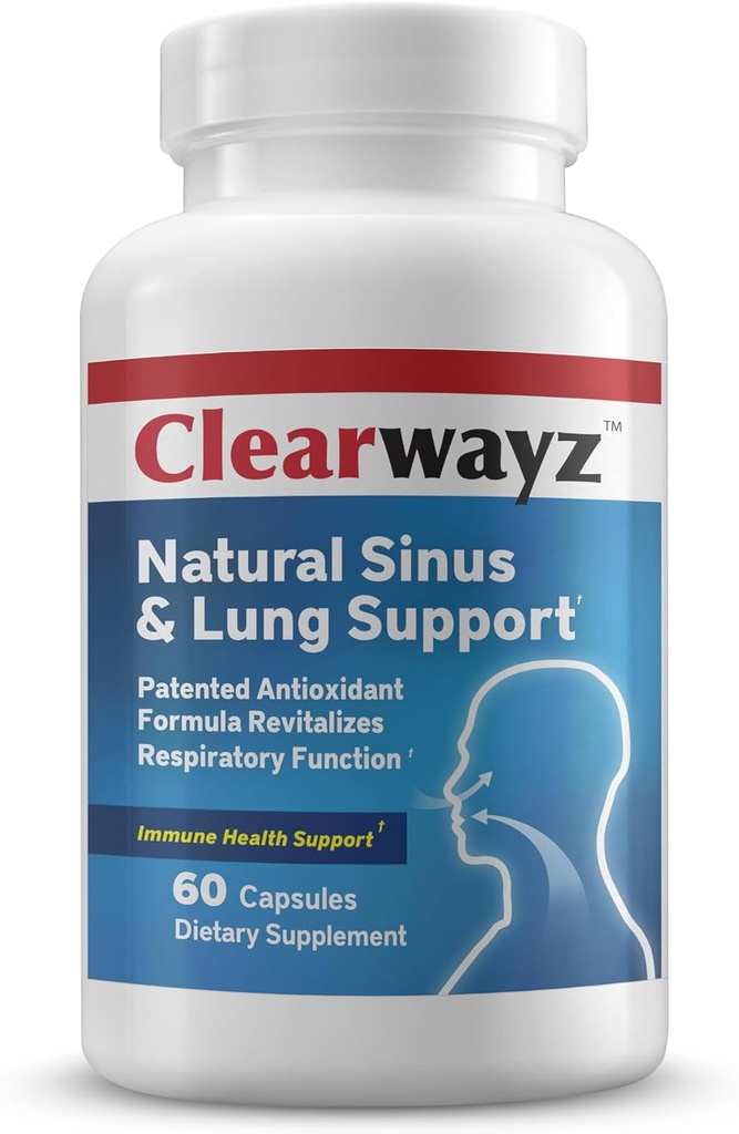 Médico Terapêutica CLEAWAYZ Alergias, Alergia Sazonal e Asma Suporte, Sinus, Pulmão e Imune Saúde, Saúde Nasal, Melhorar Airways, Bem-Estar Bronquial