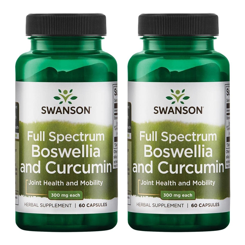 Swanson Full Spectrum Boswellia & Curcumin Natural Wellness Formula - (60 Cápsulas) (2 Embalagem)