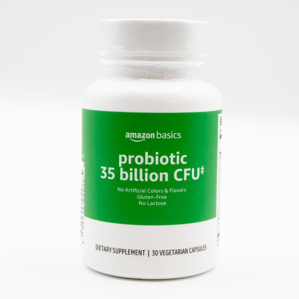 Básico Probiótico 35 Bilhões UFC, 8 Deformação Probiótica com Mistura Prebiótica, Suporta Digestão Saudável, 30 Cápsulas Vegetarianas, 1 Mês de Abastecimento (Anteriormente Solimo)