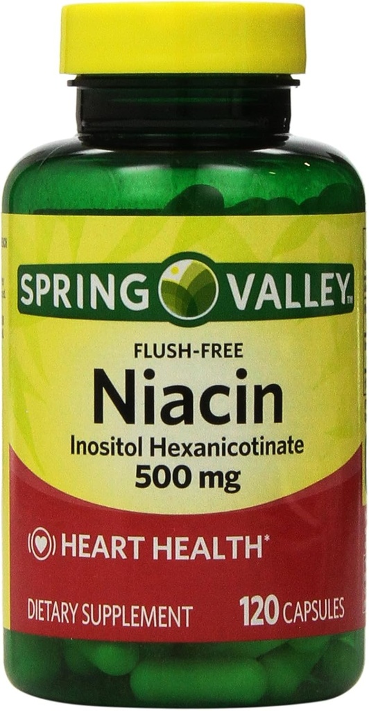 Spring Valley - Niacina Livre de Flush (B-3) 500 mg, 240 Cápsulas (2 frascos de 120)