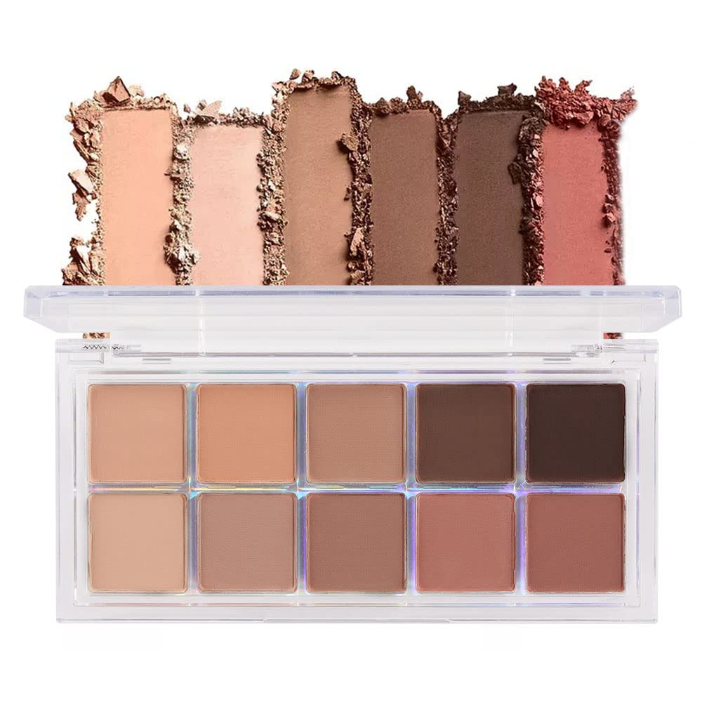 BINGBRUSH 10 cores Brown Eyeshadow Pallet, Quente Toned High Pigmented Matte Eyeshadow, Natural Neutral Eyeshadow Ultimate Make Make Make Up Pallets Kit