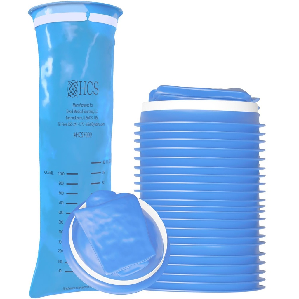 HCS Bulk Emesis Bags Descartáveis - Premium, Grau Hospitalar, Adultos e Crianças - Sacos de Vômito Descartáveis para Carro, Viagem, Uso em Casa - Vomitar, Vomitar - 144, Forte (40 fl oz)