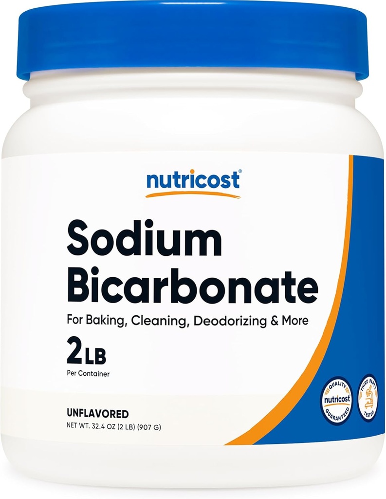 Bicarbonato de sódio de nutricosto (2 LB) - 600mg por serviço, sem OGM, sem glúten