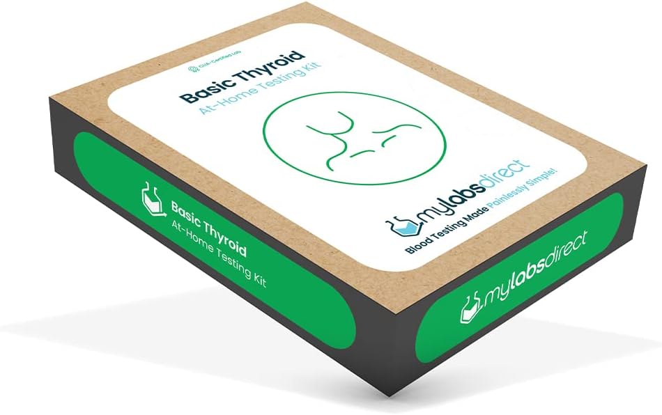 Kit de teste básico da tiroide no domicílio      , Descobrir o hipertireoidismo ou o hipotireoidismo , medidas TSH, livre T3, livre T4 , certificado CLIA , Metabolismo - Níveis de Energia - Gestão de Peso , na Home Collection
