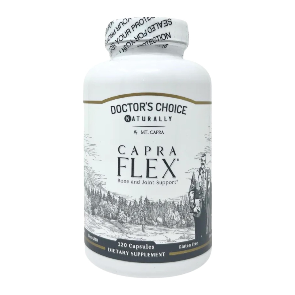 CapraFlex por Mt. Capra Osso e Suplemento de Apoio Conjunto com Colágeno de Frango, Ácido Hialurônico, Açafrão e Ervas para Vitalidade Conjunta - 30 Servões - 120 Cápsulas