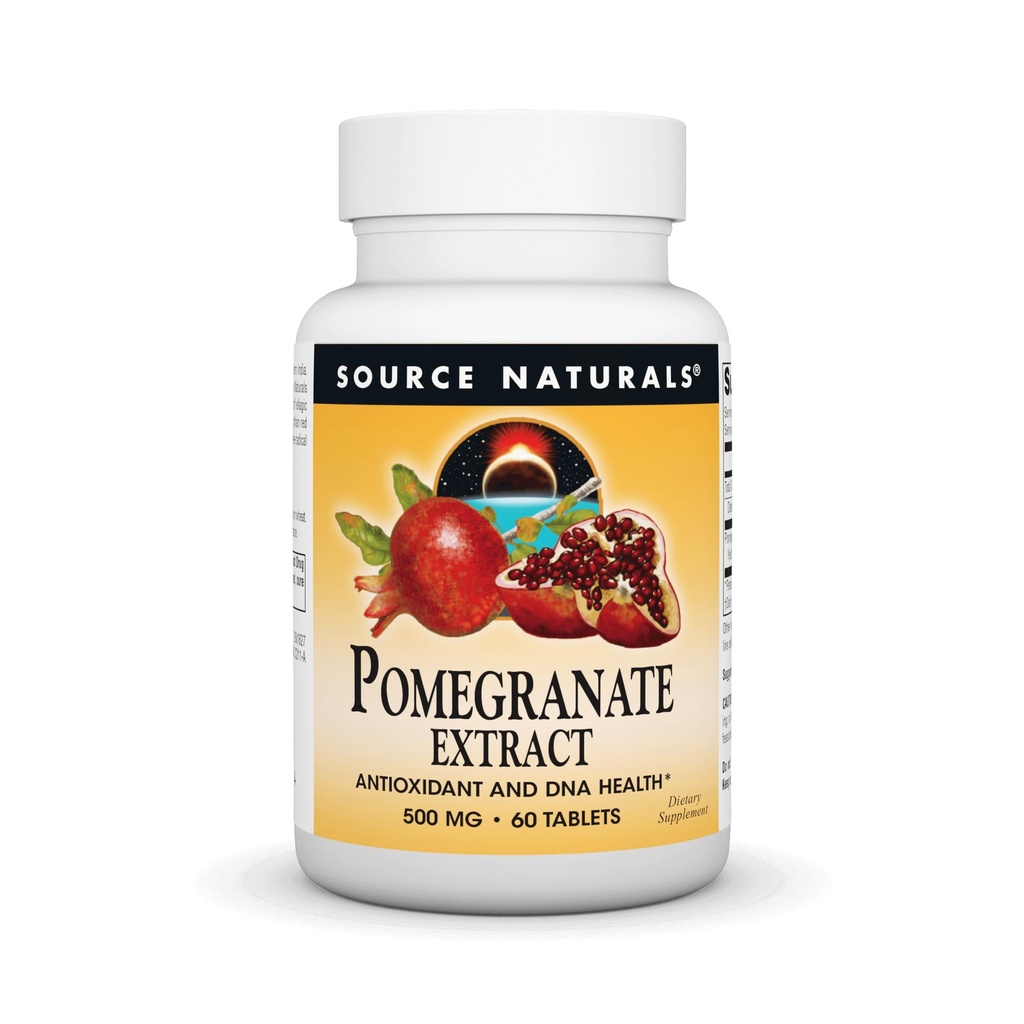 Naturals Fonte Extrato de Romã 500mg Completo Ácido Elágico Fruto Integral Antioxidante e Fibra Adicionada - 60 Comprimidos
