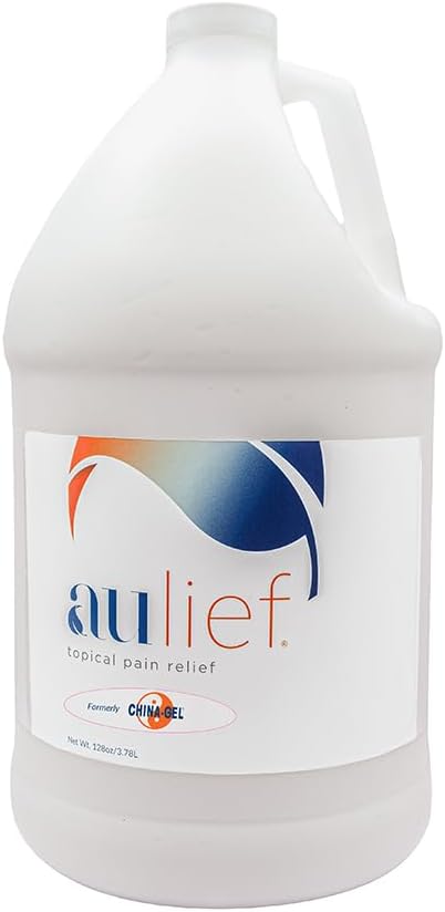China-Gel Aulief dor creme de alívio Artrite & Esfrego muscular para dores musculares e articulares, pescoço, joelho e dor nas costas, Premium Dye-Free White Topical Gel, 128 oz garrafa