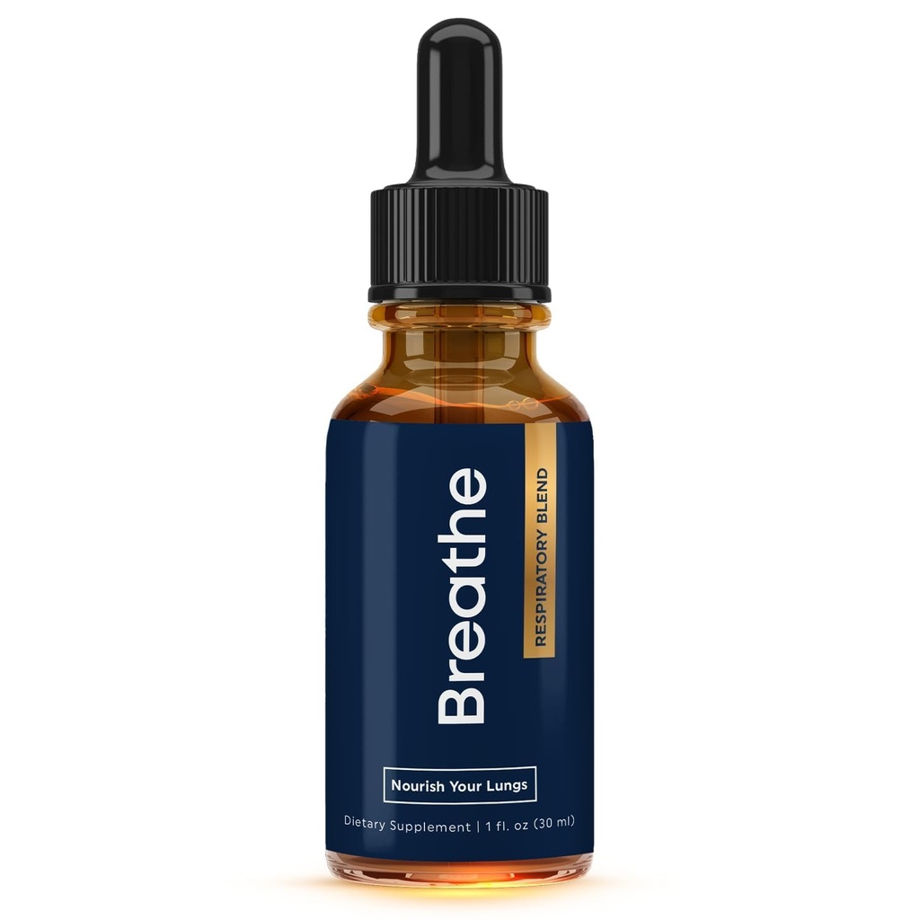 BREATHE 8- IN- 1 Mullein Drops for Lungs & Airways (1 fl. oz.): Extrato de folha de hortelã-pimenta, tomilho e mullein para desintoxicação de pulmões para fumantes - quebrar muco e respirar claro - livre de OGM e feito nos EUA