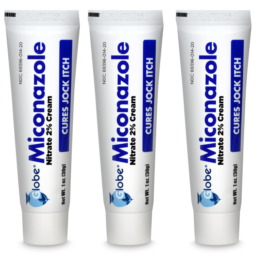 Miconazol Globo (3 Pack) Nitrato 2% Creme 1 onças, Curas A maioria dos atletas Pé, Jock Coceira, Ringworm e Mais.