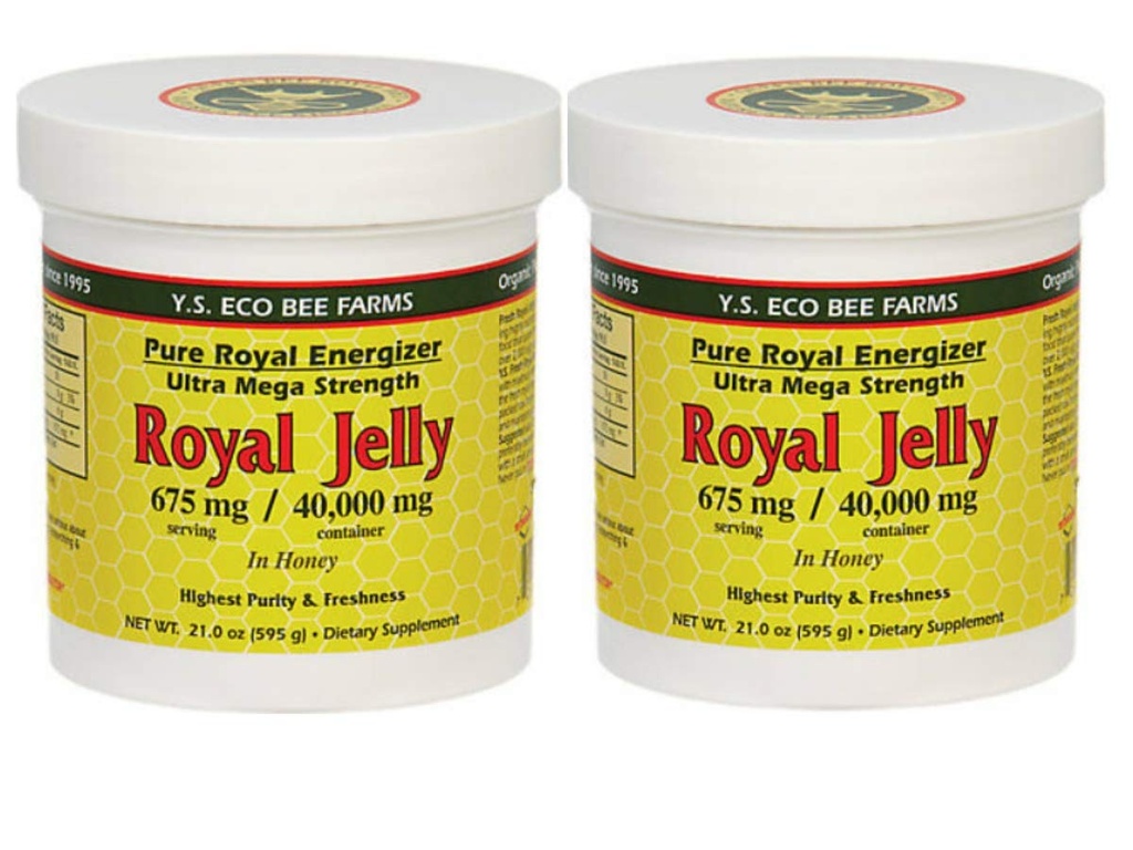 Y.S. Eco Bee Farms, (2 embalagens) Royal Jelly, em Mel, 675 mg, 595 g de 1,3 lbs