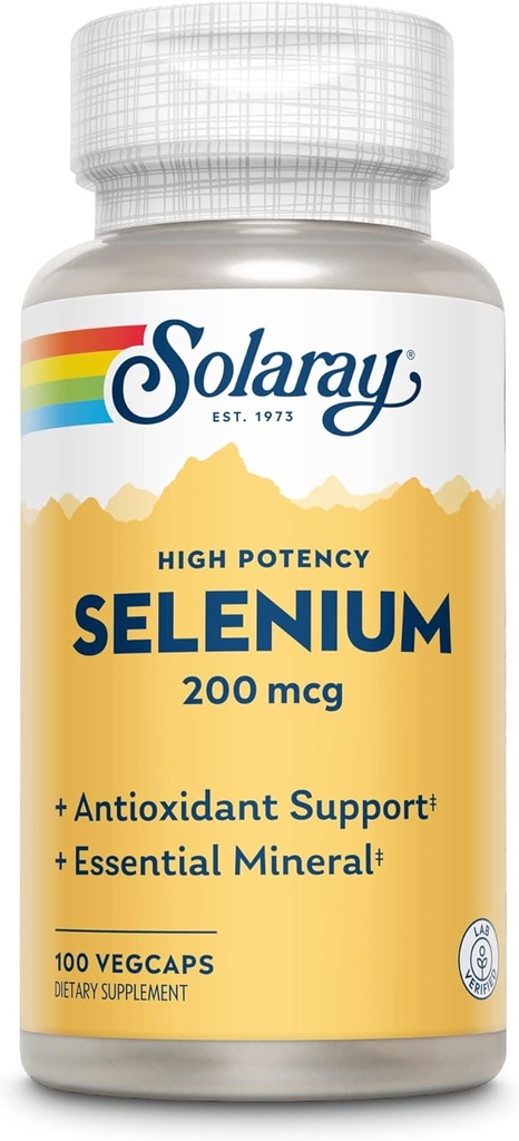 Solaray Selenium 200 Mcg de alta potência, 100 Ct