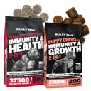 Bully Max Vitality Dog Chews e Puppy Soft Chews Bundle para apoio total com vitaminas diárias para filhotes e cães adultos – incluindo imune, conjunto, pele, casaco, digestão e suporte ao desenvolvimento