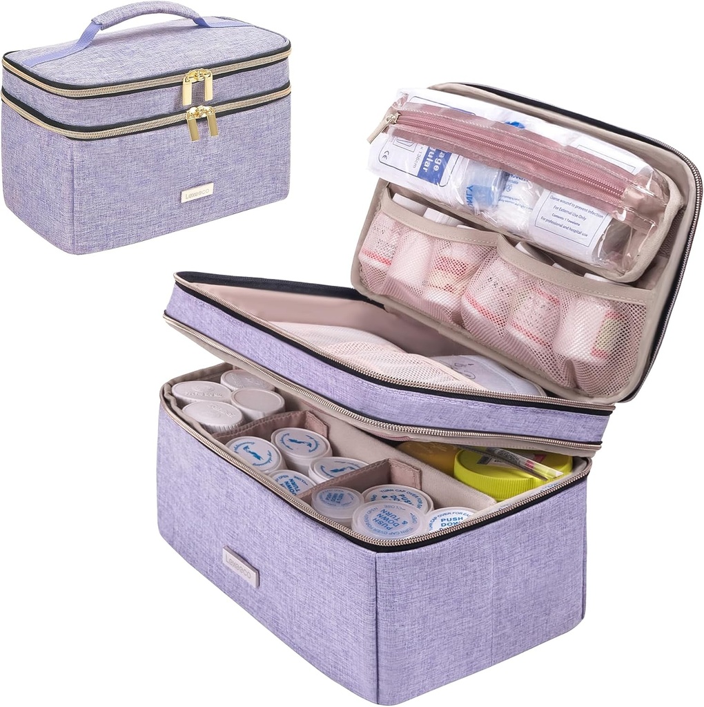 Organizador de garrafa de saco de armazenamento de medicamento com pequeno recipiente portátil de viagem Organizador de garrafa de medicação para emergência Home Kit de caixa de primeiros socorros (Purple)