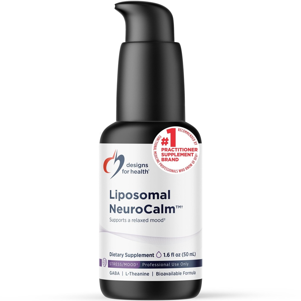 Projetos para a saúde NeuroCalm lipossomal - líquido GABA + L-Teanina para apoiar calma + saudável resposta ao estresse (25 serviços / 1,7 onças)