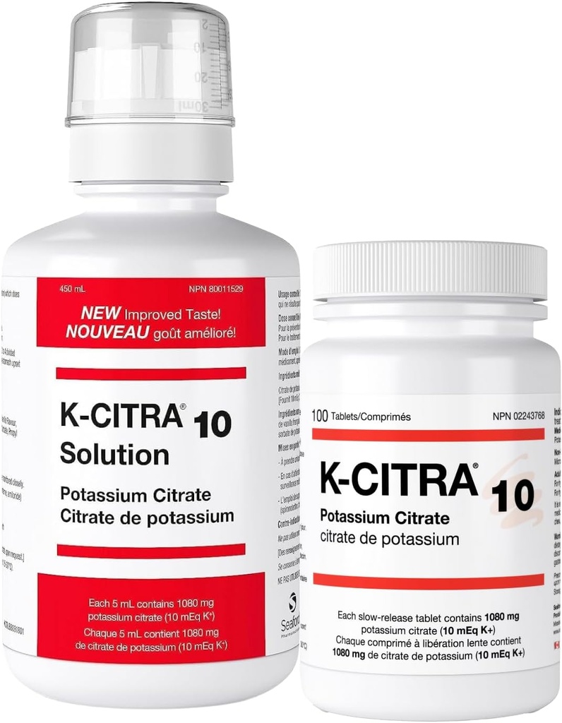 100 Comprimidos - Suplemento de Citrato de Potássio - Terapia Alkali eficaz e Regime de Dosagem Simples - Melhor para Depleção de Potássio & Pedras Rim - Contém 1080mg de Citrato de Potássio por Tablet