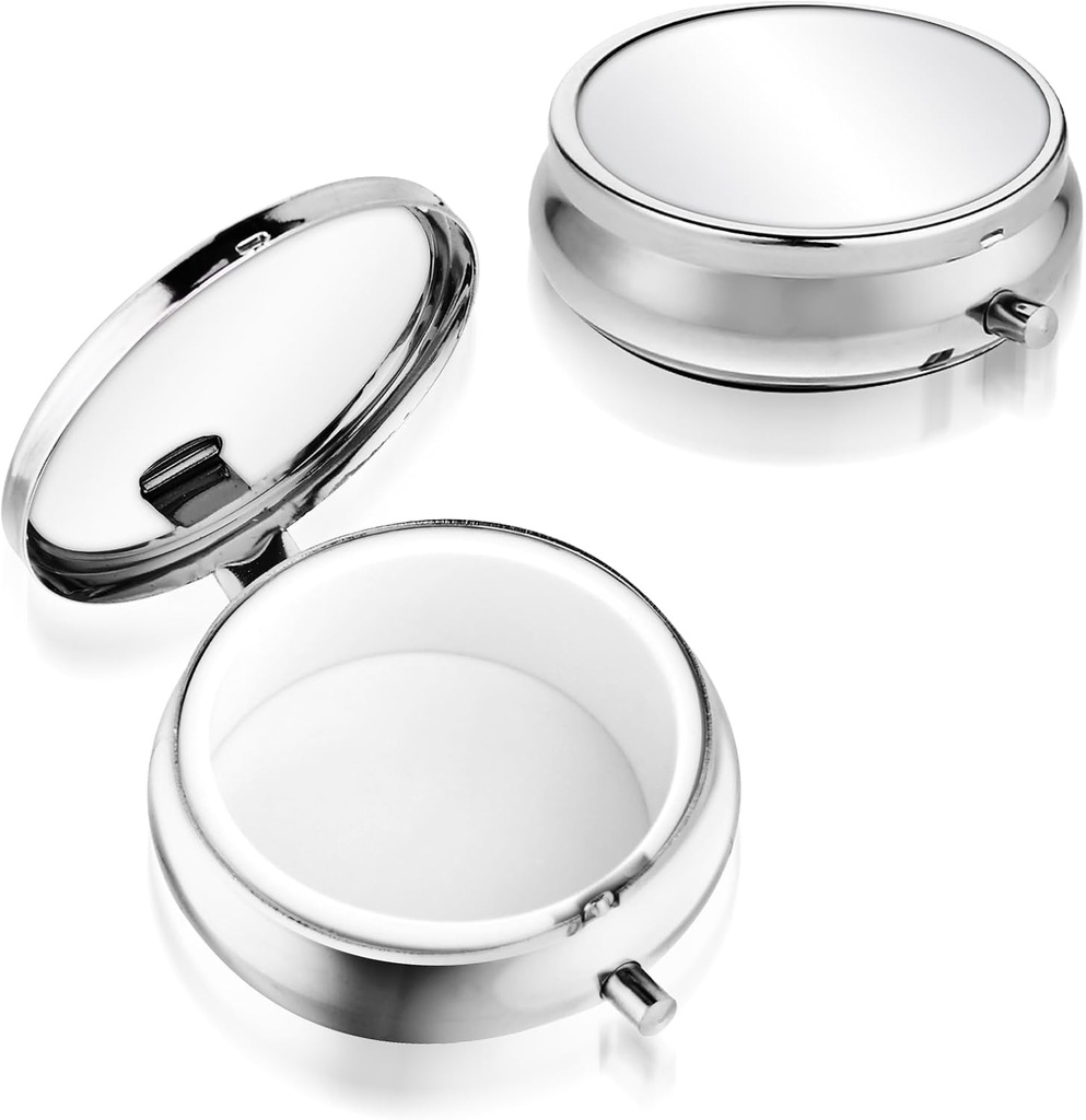 Sibba Portable Medicine Pill Case, Viaje multi-Functional Moisture Proof Pill Box para bolsa e bolso, Cute Metal Medicine Pill Organizer Box para vitaminas, óleo de peixe e suplementos (1 compartimento)