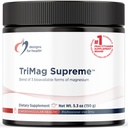 Designs para a saúde TriMag Supreme Powder - 300mg Triplo Magnésio Bebida - Pode Apoiar Saúde do Coração & Energia - Magnésio Orotato, Glicerofosfato + Quelato de Bisglicinato (30 Servos / 150g)