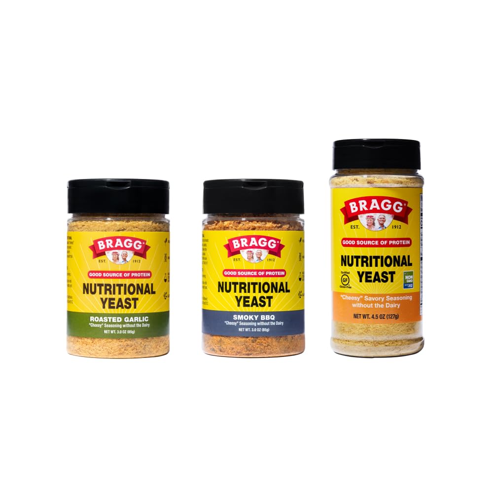 Bragg Premium Nutritional Yeast Flakes - Laticínios sem tempero - Vegan, Gluten Free – Boa fonte de proteínas e vitaminas – Nutritic Savory Parmesão queijo substituto