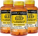 MASON NATURAL Eazzzy Dormir com Magnésio e Camomila - Ajuda natural ao sono, Suporta um sono mais tranquilo e tranquilo, 60 comprimidos (Pacote de 3)