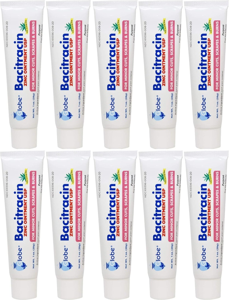 Globo Bacitracina Zinco Poeira 1 oz □ Antibiótico Pomada □ Essencial Antibiótico Primeiros Socorros Suprimentos □ Ação de Cura □ Potência Antibiótica Máxima