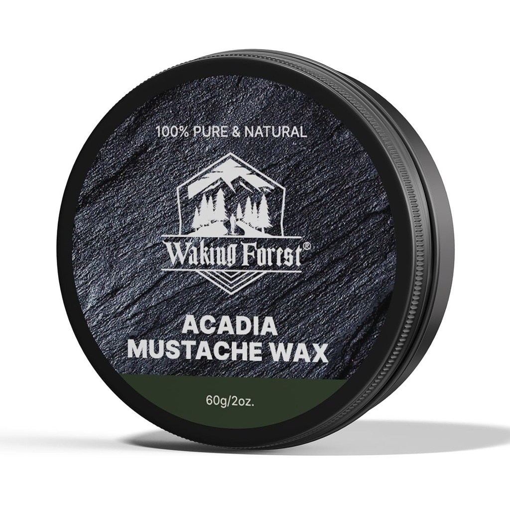 Waking Forest Mustache Wax for Men Strong Hold mustache cera Trem Tame & Style Sandalwood Beard Wax for Men All Natural Ingredients 2 onças, 1 embalagem
