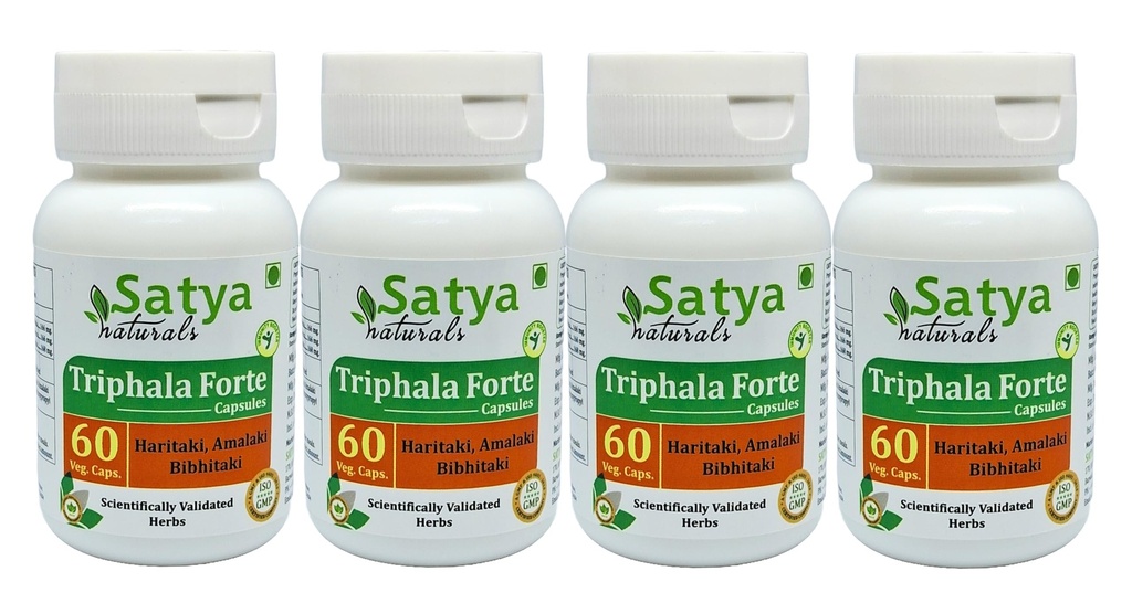 Cápsulas de Triphala Forte 500 mg. 60 Veg. Cápsulas de Amalaki, Haritaki, Bibhitaki Extract Cápsulas para Homens e Mulheres