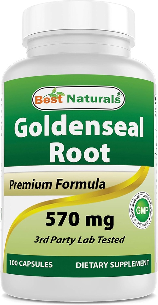 Best Naturals Goldenseal Root 570 mg (Não- OGM) 100 Cápsulas